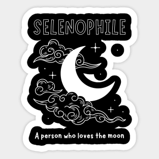 SELENOPHILE MOON AND CLOUDS Sticker
